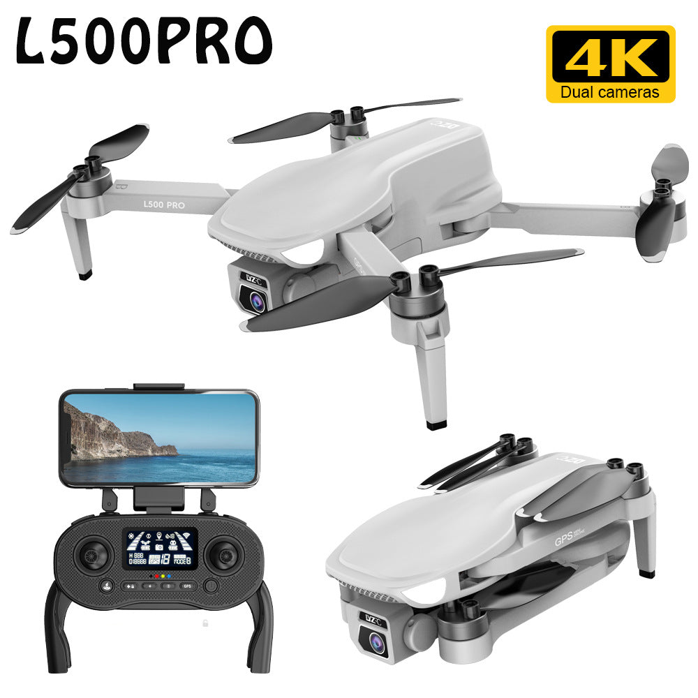 GPS Drones, L500PRO Foldable 4K Aerial Photography, HD Rones with Camera for Adults 4K GPS Auto Return Home, Quadcopter Drone with Remote Control, Gestures Selfie, One Key Start (3 Battery）