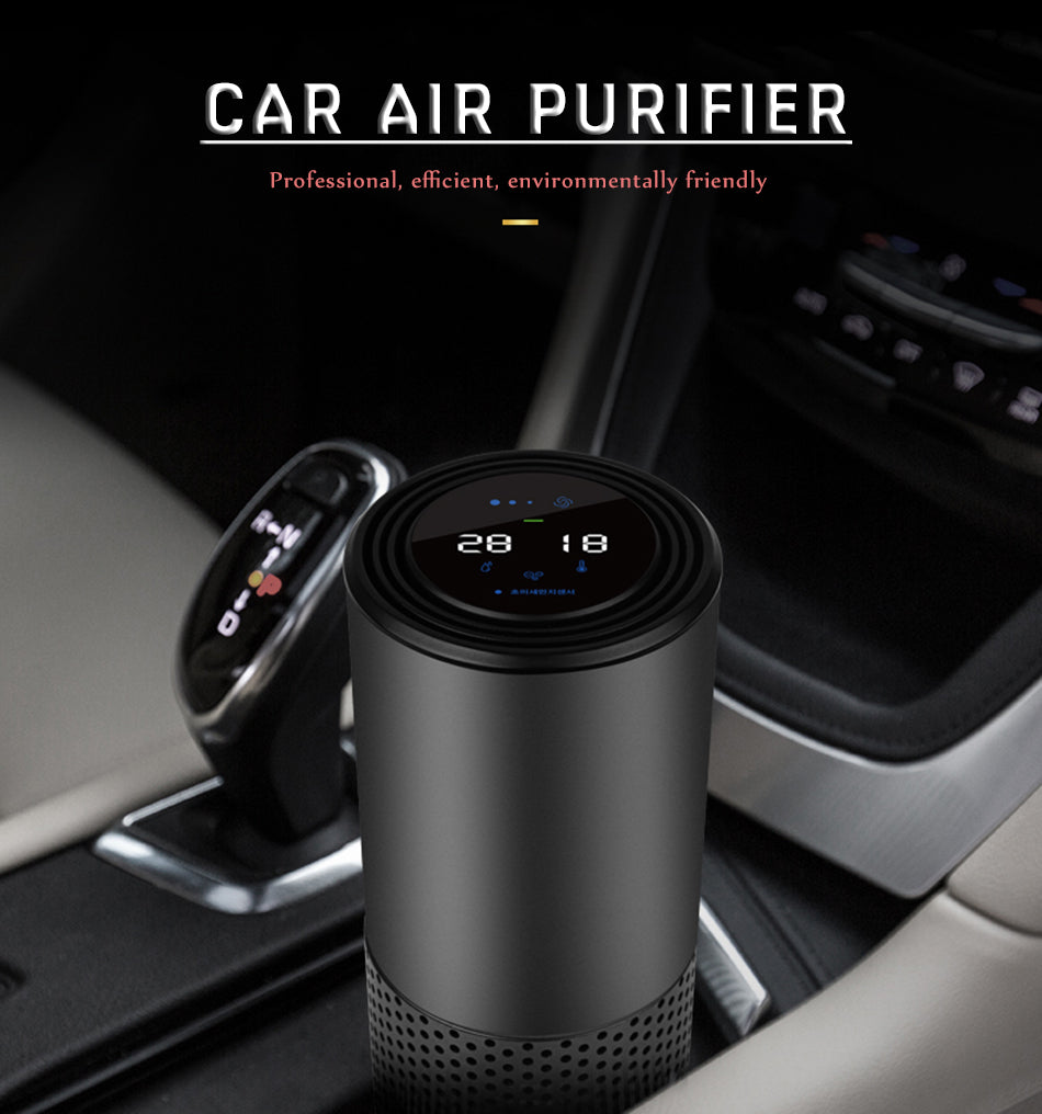 Car Air Purifier, H13 HEPA Filter with Negative ions Air Purifier, Gesture Sensing for Car/Home/Office/Baby House Remove Cigarette Smoke, Odor Smell, Bacteria