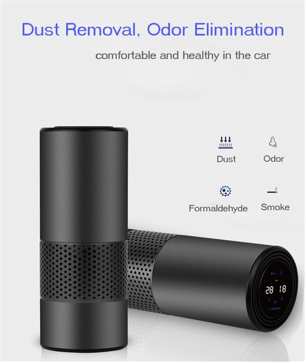 Car Air Purifier, H13 HEPA Filter with Negative ions Air Purifier, Gesture Sensing for Car/Home/Office/Baby House Remove Cigarette Smoke, Odor Smell, Bacteria